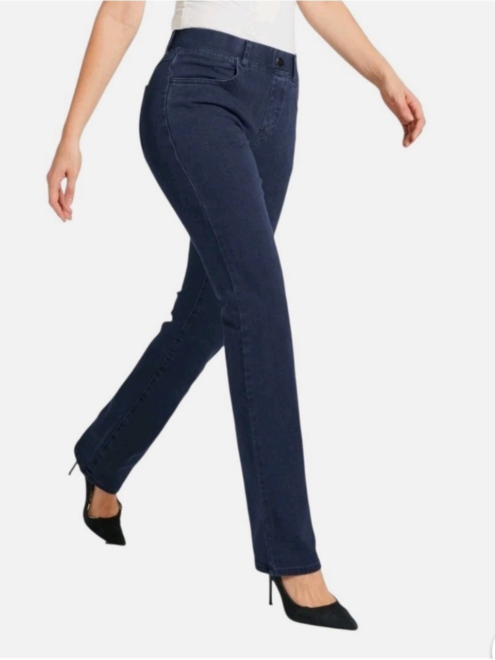 Straight Leg 4 Pocket Betabrand Yoga Denim (Indigo)